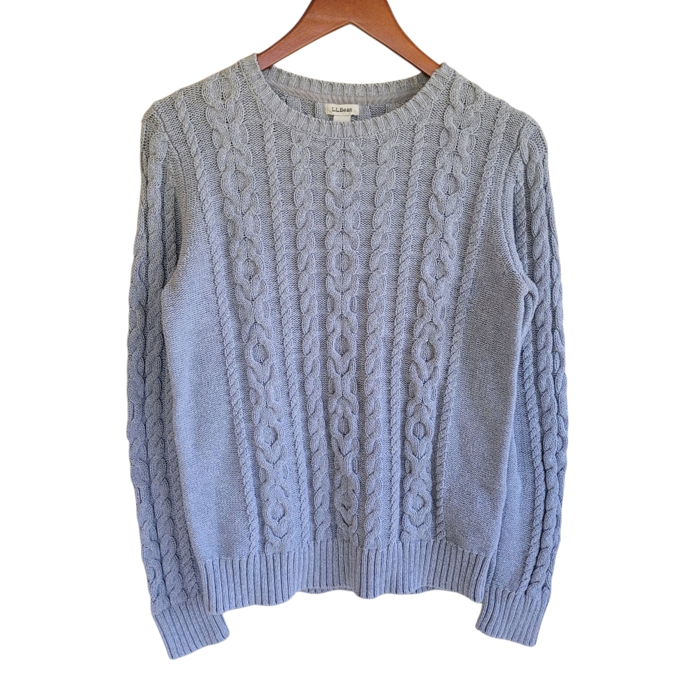 L.L. Bean Gray Cable Knit Sweater